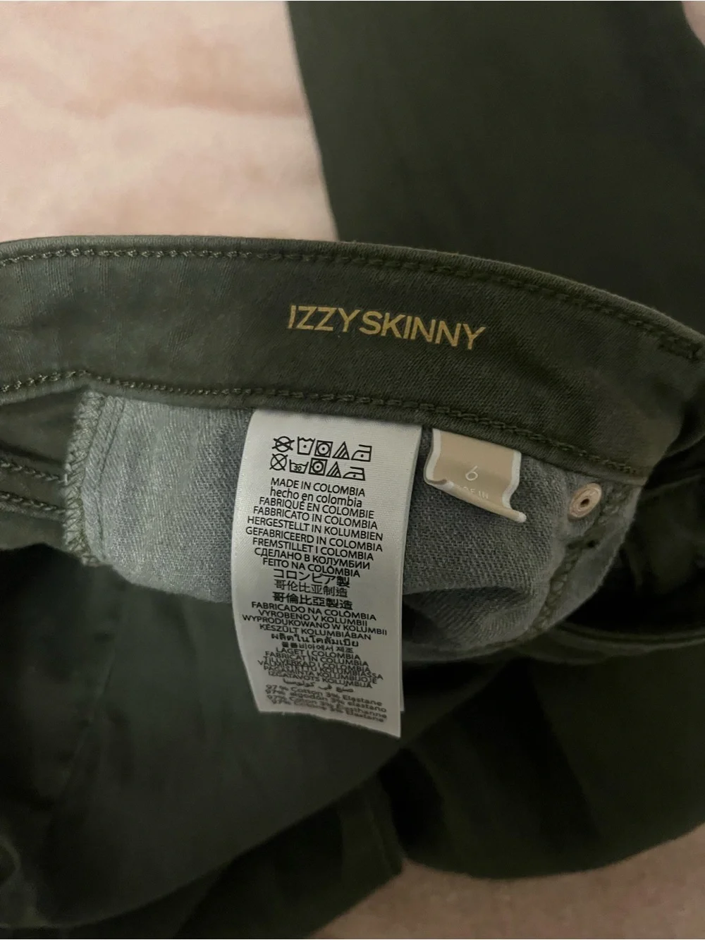 Michael Kors Izzy Skinny Forest Olive Green Skinny Jeans